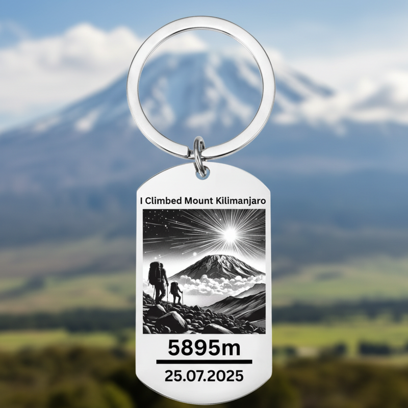 I Climbed Mount Kilimanjaro Keyring – Adventure Travel Souvenir Gift, Mountain Climber Keepsake, Travel Achievement Keychain FirstGlassDesigns