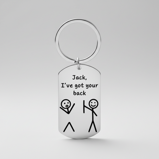 Personalised Funny Friendship Keyring | I've Got Your Back First Glass Designs