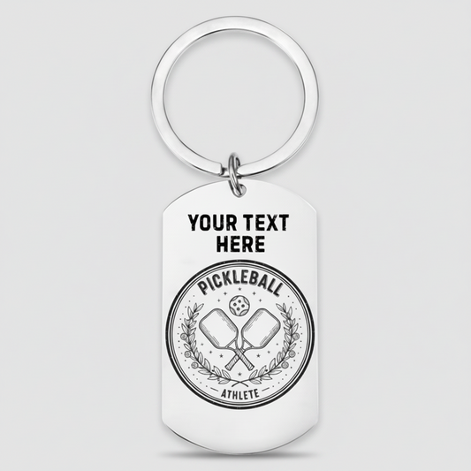 Personalised Pickleball Keyring | Laser Engraved Athlete Gift First Glass Designs