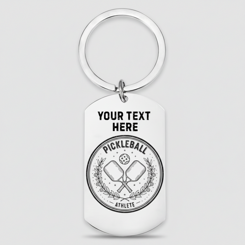 Personalised Pickleball Keyring | Laser Engraved Athlete Gift First Glass Designs