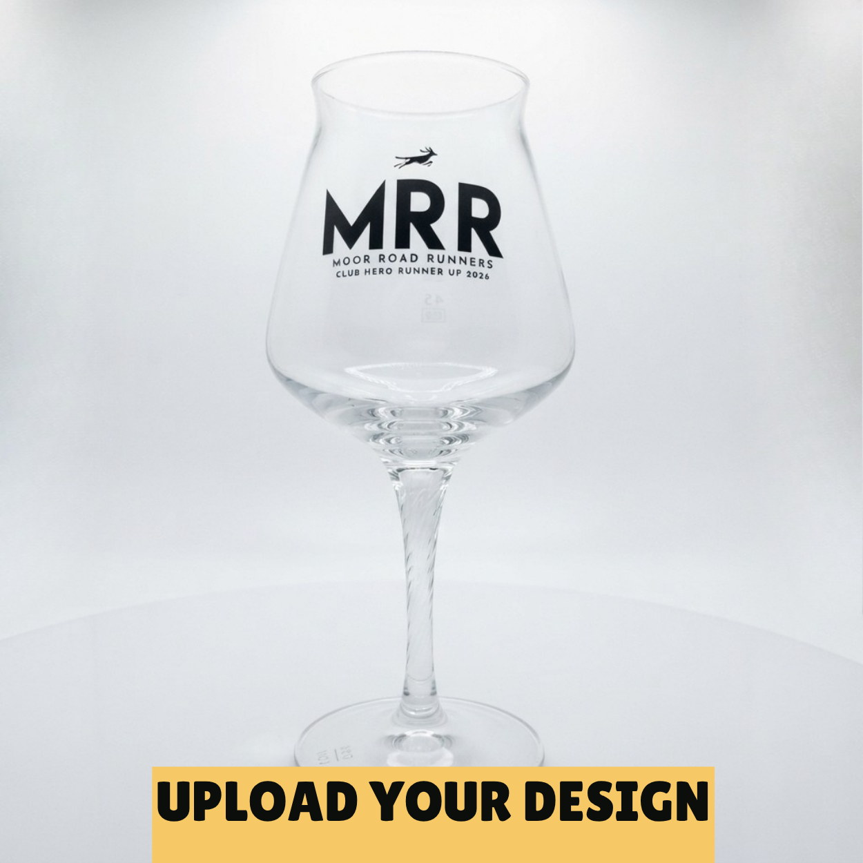 Personalised 420ml Teku glass with custom uploaded  design