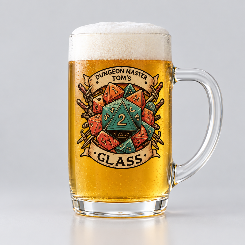 Personalised Dungeon Master Glass | Glass & Coaster Option First Glass Designs