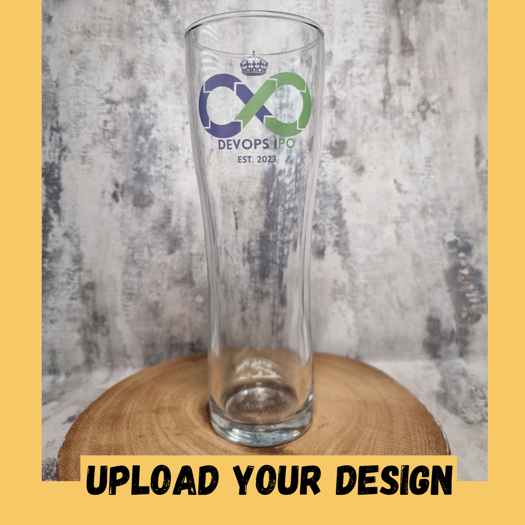 Personalised 1-Pint Aspen Beer Schooner  Glass – Custom Printed & Engraved Beer Schooner Glassware