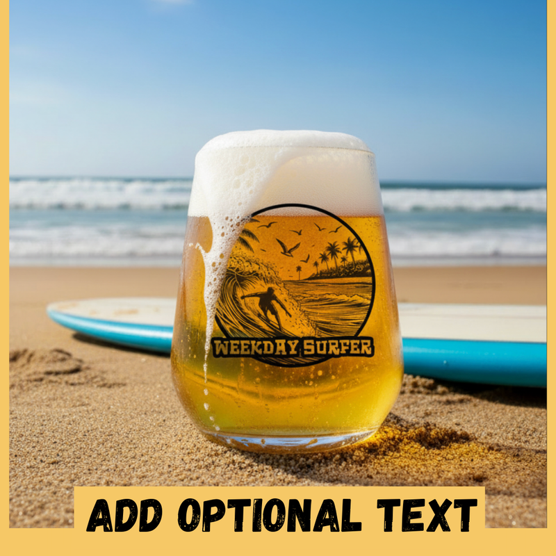 Personalised Surfing Gift-Themed Ink Printed Glass – Custom Name or Message FirstGlassDesigns
