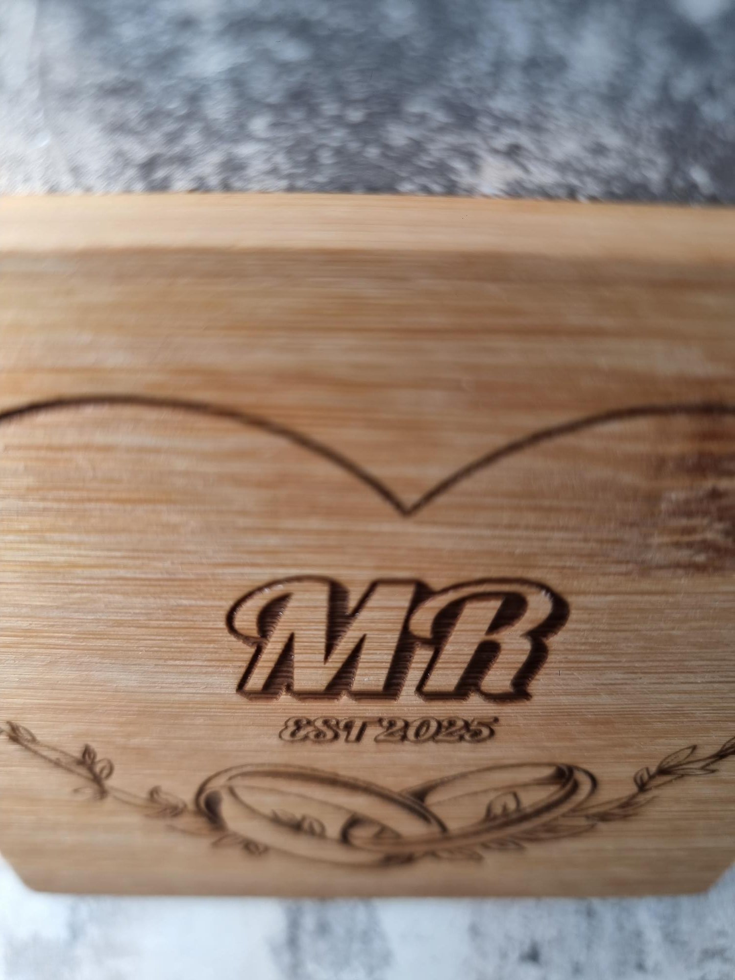 Personalised anniversary coasters gift for couple – bamboo and slate options