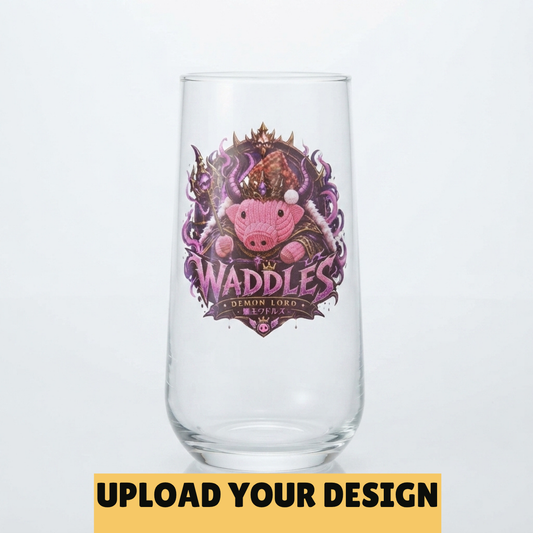Personalised stemless allegra glass with custom design 