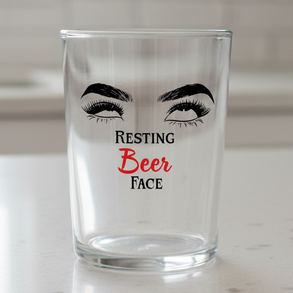 Personalised resting beer face camden style pint glass funny novelty gift