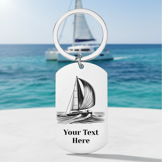 Personalised catamaran sailor design with custom name and text
