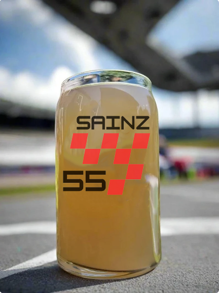 Sainz F1 Racing Beer Glass - Custom Printed Glassware