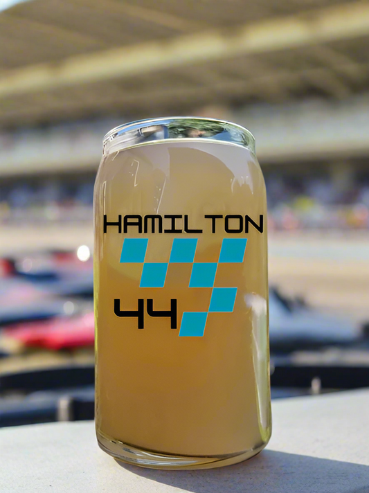 Hamilton F1 Racing Beer Glass - Custom Printed Glassware