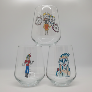 Children's Drawing Glass | Unique Gift From The Kids, Draw your own Gift, Gift Idea For Mum, Dad, Grandparents, Auntie, Uncle, Personalised Gift FirstGlassDesigns