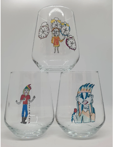 Children's Drawing Glass | Unique Gift From The Kids, Draw your own Gift, Gift Idea For Mum, Dad, Grandparents, Auntie, Uncle, Personalised Gift