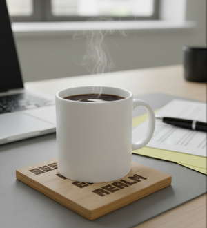 Best Dad in the Entire Realm Bamboo Coaster – Laser Engraved Dad Gift – Funny Father’s Day Gift for Fantasy Fans – Eco-Friendly Drink Coaster for Dad FirstGlassDesigns