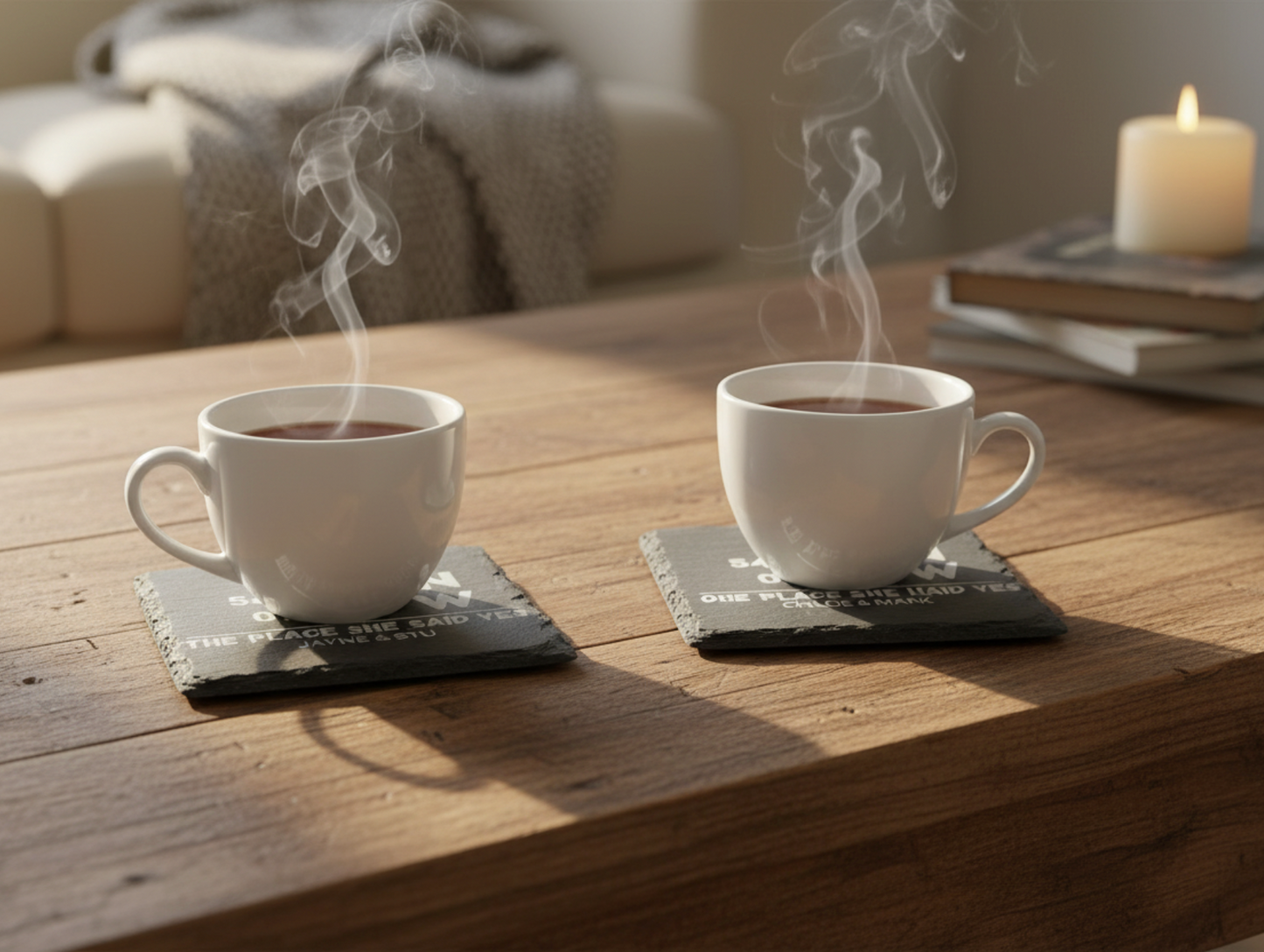 2x Personalised Co-ordinates Coasters