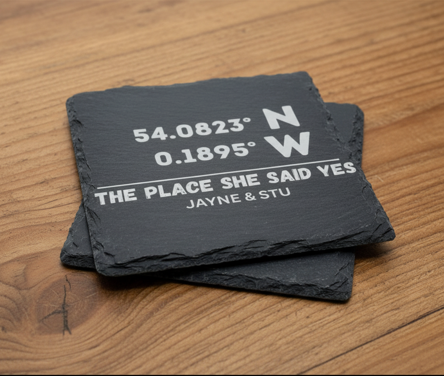 2x Personalised Co-ordinates Coasters