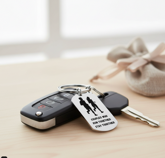 Couples Park Run Running Keyring | Personalised Gift for Runner Couples UK