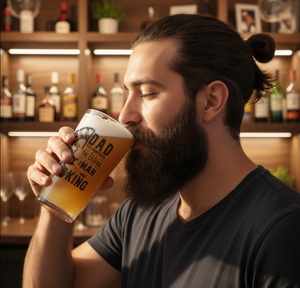 Personalised Beer Glass for Dad- King of Beers: Conical Glass - Dad: The Provider, The Legend, The Man FirstGlassDesigns
