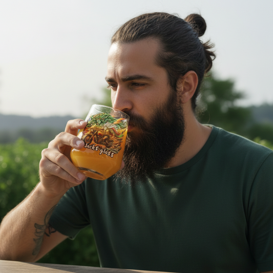 Zeus and Medusa Greek mythology craft beer tulip glass — activator max nucleation printed glassware by First Glass Designs UK