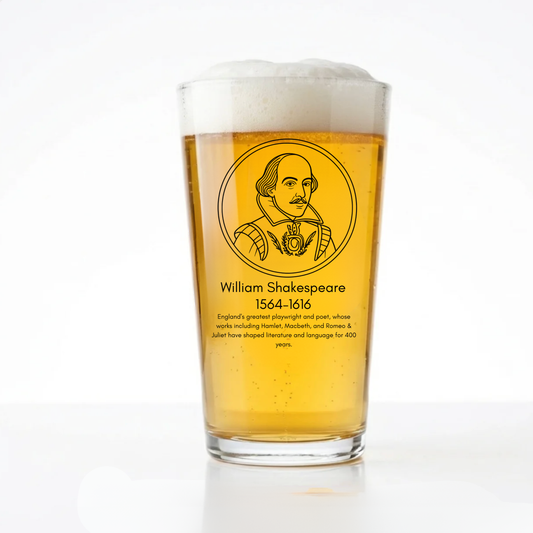 William Shakespeare Pint Glass | Icons of History Beer Glass Gift