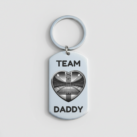 Team Daddy Rugby Keyring | Personalised Family Gift First Glass Designs