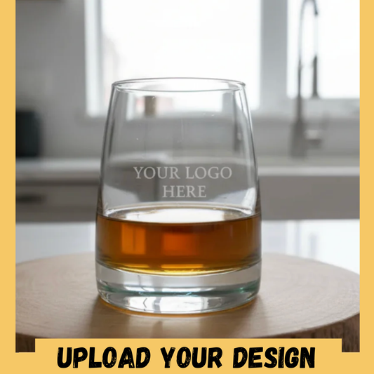 Personalised Whiskey Tumbler with Green Base – Custom Printed Glass