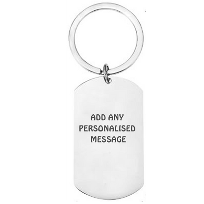 Personalised VW T5 T6 Crafter Camper Keyring – Custom Engraved Text, Date & Registration Plate with Optional Message