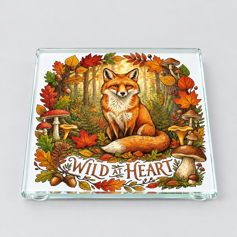 Fox Glass Coaster | Wild At Heart Wildlife Gift First Glass Designs