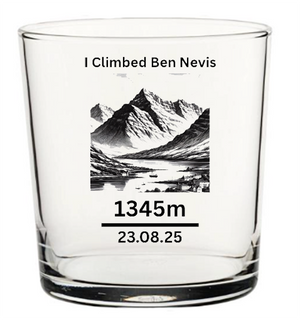 Personalised ‘I Climbed Ben Nevis’ Glass – Add Name & Date FirstGlassDesigns