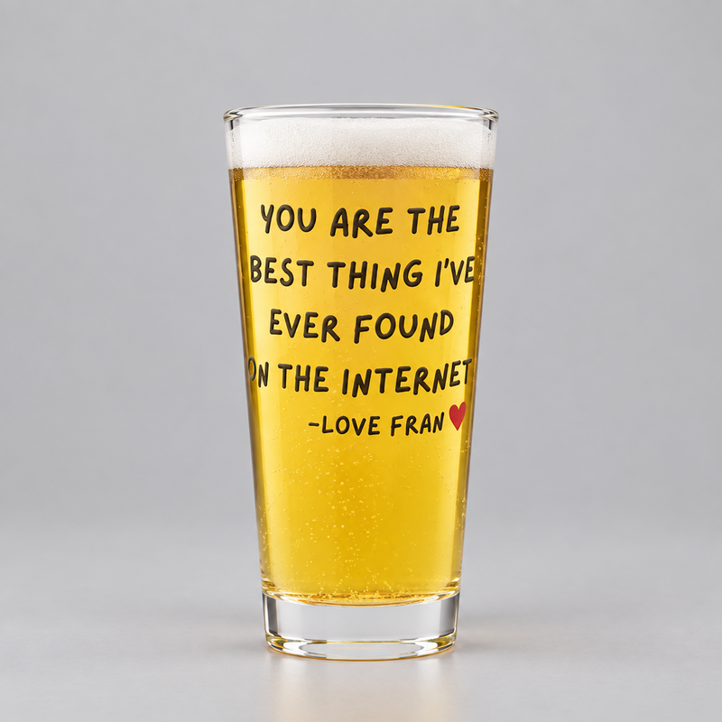Personalised Funny Couple's Glass | Internet Love Gift UK First Glass Designs