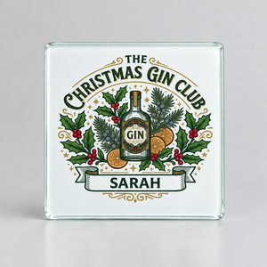 Personalised Gin Coaster | Christmas Gin Club, Custom First Glass Designs
