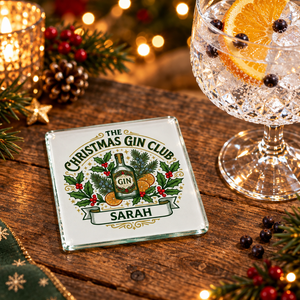 Personalised Gin Coaster | Christmas Gin Club, Custom First Glass Designs