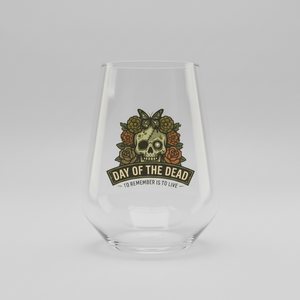 Personalised Day of the Dead Wine Glass | Custom Sugar Skull Gift for Her First Glass Designs