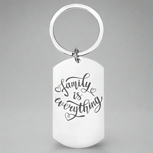 Personalised Engraved Family Keyring – "Family is Everything" Custom Keepsake Gift FirstGlassDesigns
