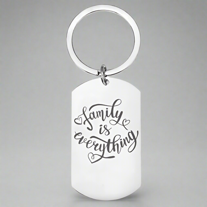 Personalised Engraved Family Keyring – "Family is Everything" Custom Keepsake Gift