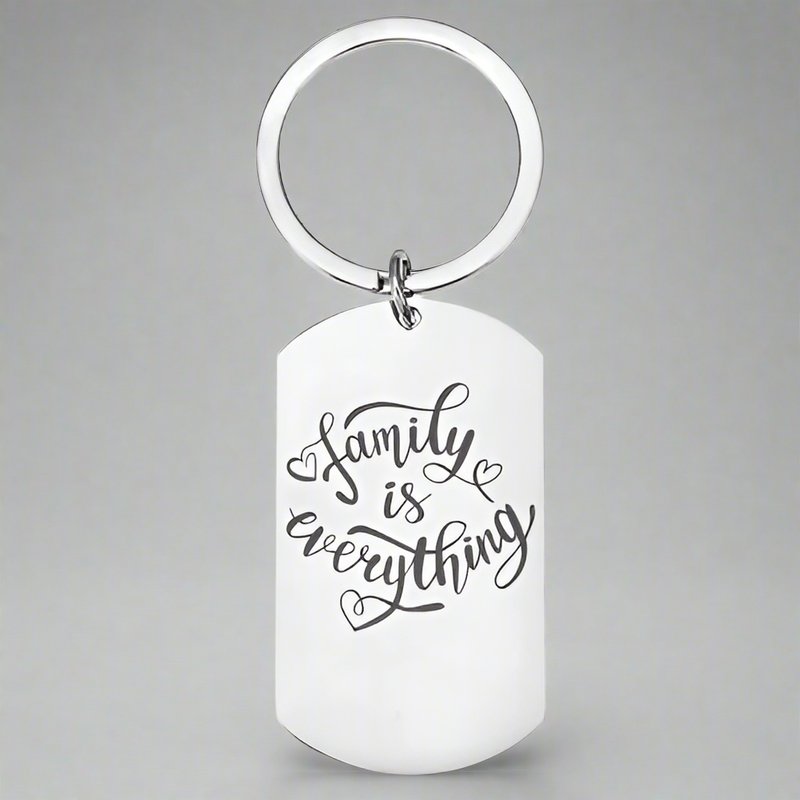 Personalised Engraved Family Keyring – "Family is Everything" Custom Keepsake Gift FirstGlassDesigns