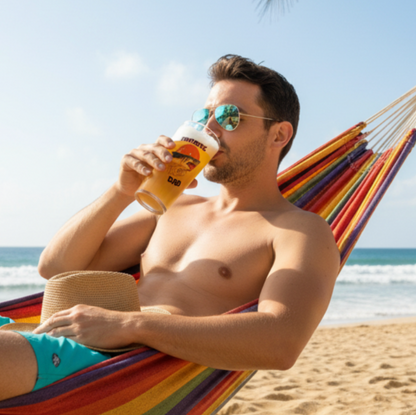 Fintastic Dad shark pint glass showing full design detail — novelty beer gift for dad by First Glass Designs