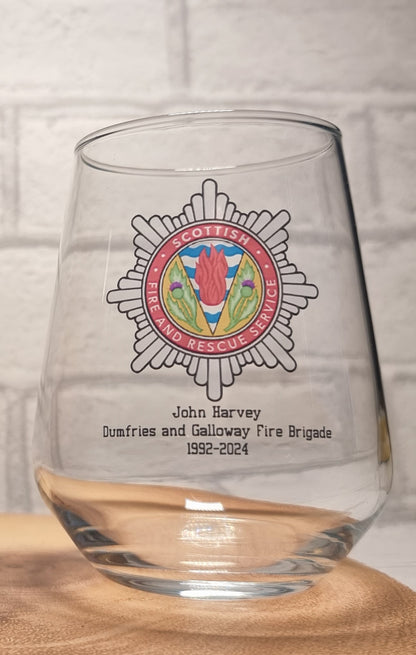 fire fighter beer glass personalised retirement gift 