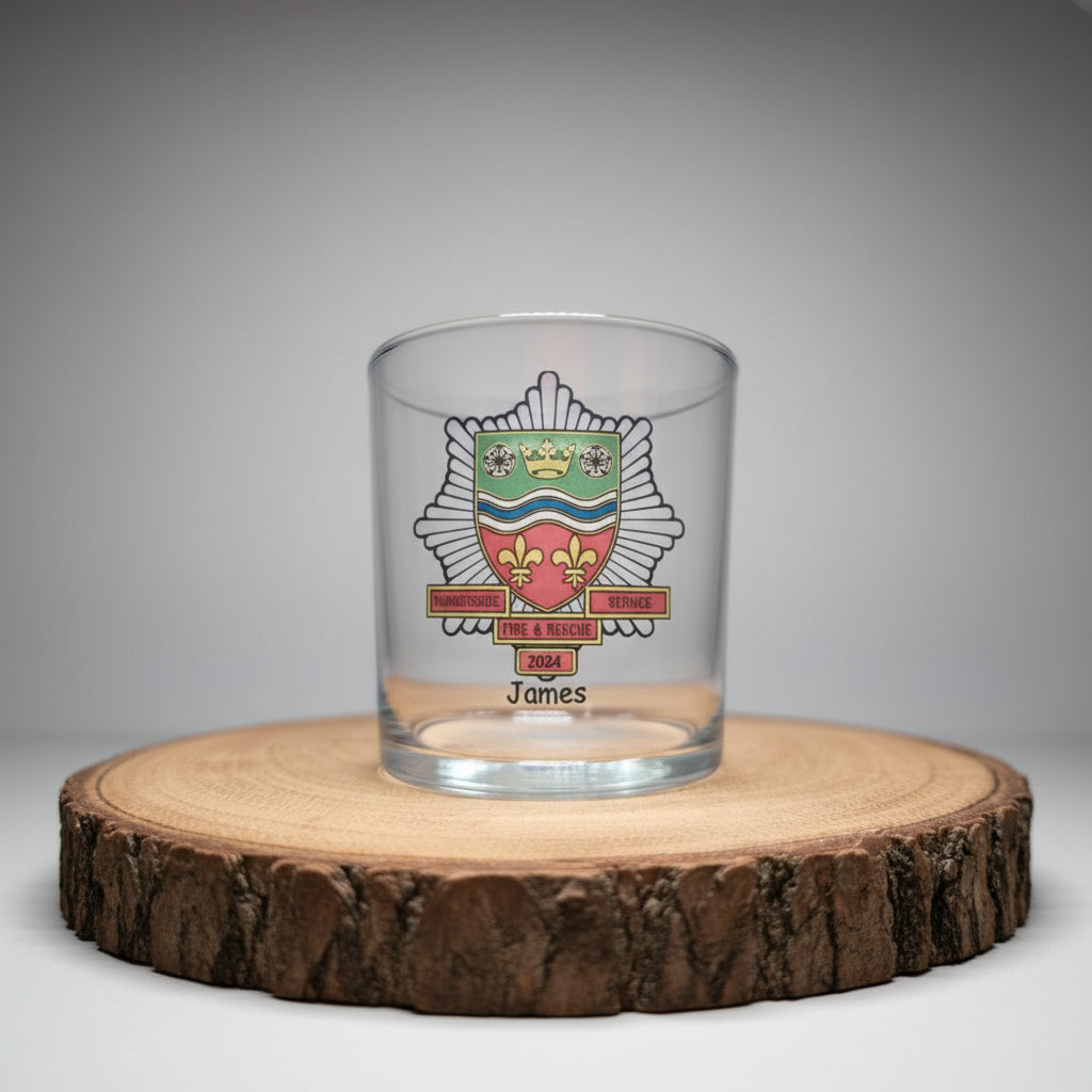Fire Service Retirement Gift Whiskey Glass Set – Personalised Firefighter Present