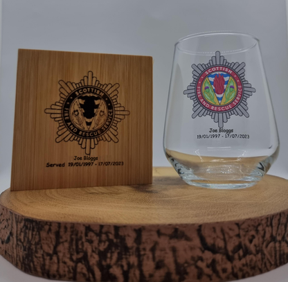 fire fighter retirement gift set personalised bespoke gift beer glass