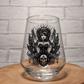 Gothic Angel Skull Princess Glass, Personalised Birthday Gift For Goth, Whiskey, Beer, Cider Glass