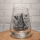 Gothic Mountain Glass featuring Skulls, Bats & Eagles, Personalised Birthday Gift Idea For Goths