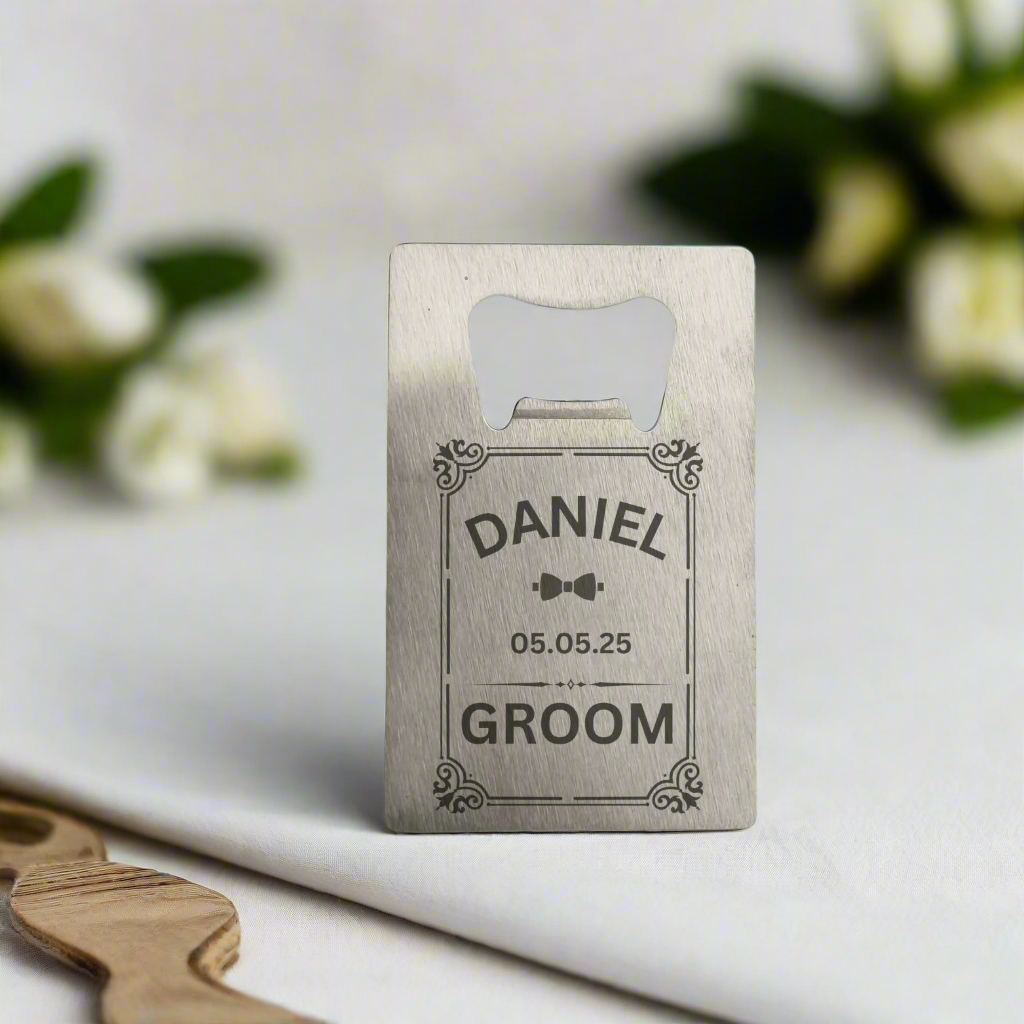 Personalised Groomsmen wedding gift bottle opener