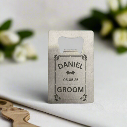 Personalised Groomsmen wedding gift bottle opener