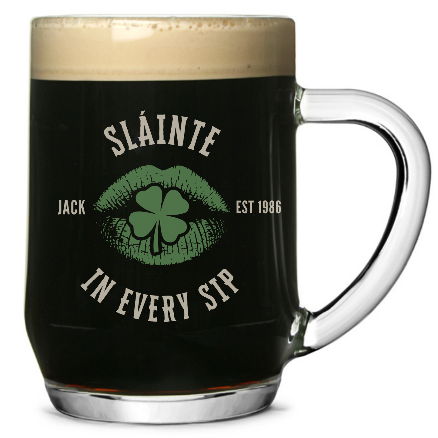 Slainte In Every Sip Personalised Pint Tankard Guinness Glass - Gift For Guinness Lover, Irish Glass, Gift For Him Her