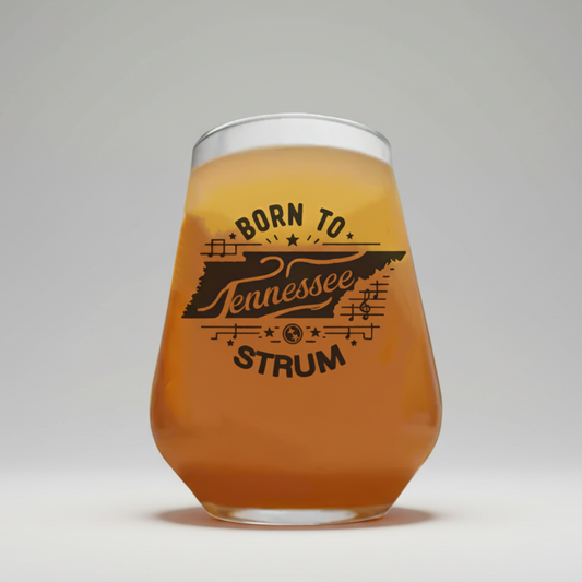 Tennessee Beer Glass | Custom Printed Born to Strum Gift First Glass Designs