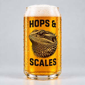 Bearded Dragon Beer Glass | Custom Text Gift First Glass Designs