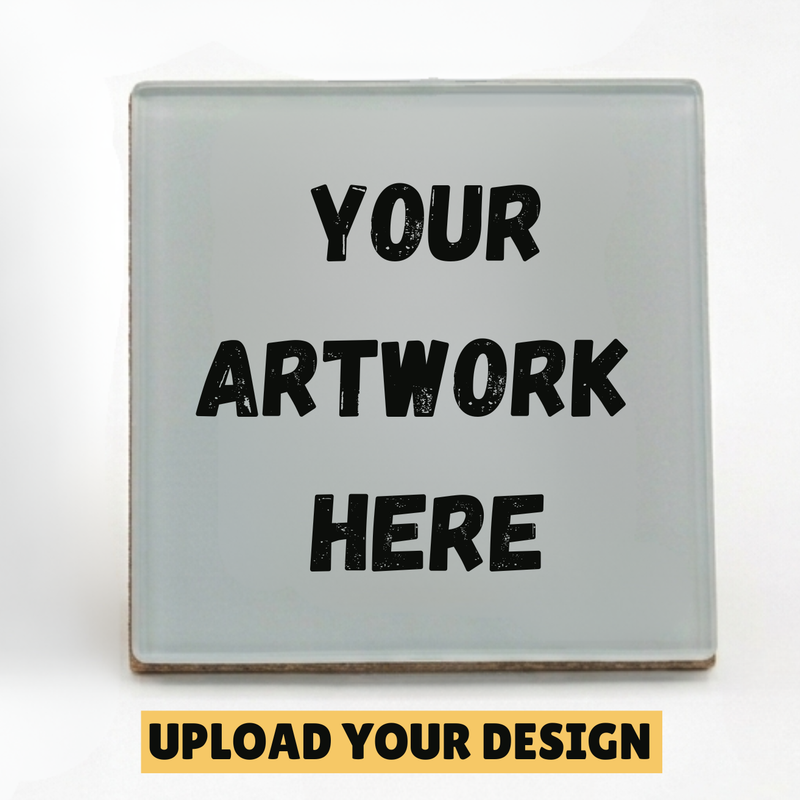 Personalised Design Coaster Gift | Custom Printed Glass Coaster First Glass Designs