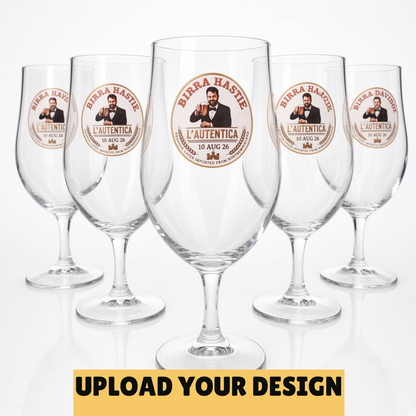 Personalised 1-Pint Chalice Glass — Upload Your Own Design First Glass Designs