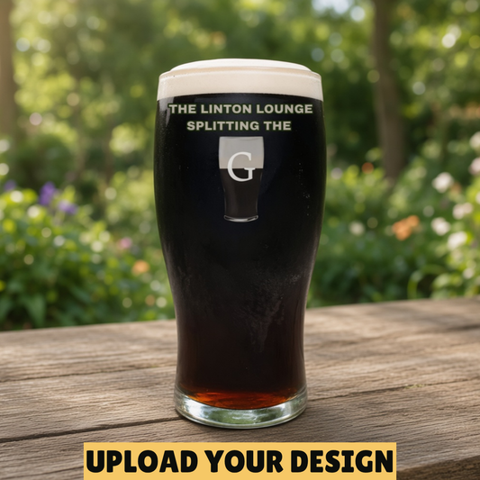 Personalised Splitting the G Pint Glass | Pub Name Gift UK First Glass Designs