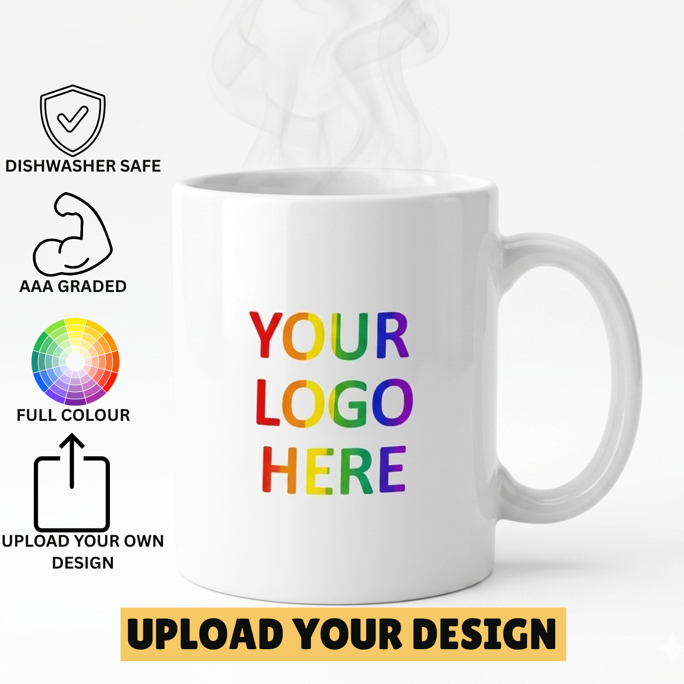 Personalised Mug | Upload Your Own Design Custom Logo Mug Gift FirstGlassDesigns